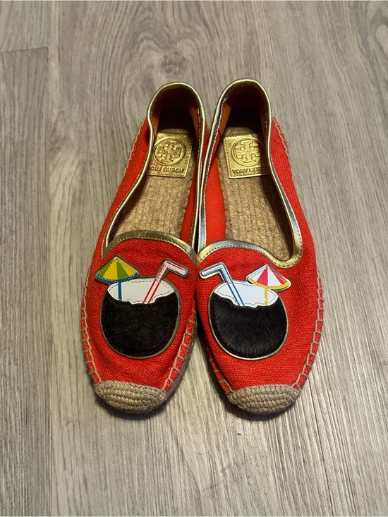 Tory Burch Shoes - Tory Burch Coco Coconut Cocktail Embellished Espadrille Flats, Size 6.5